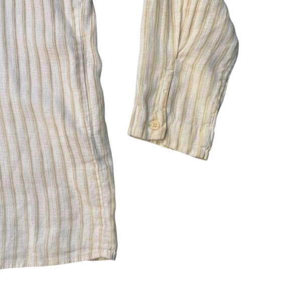 🤍 Calvin Klein Linen Stripe Button-Front Shirt | Size S | Made‎ in Hong Kong - Picture 3 of 6